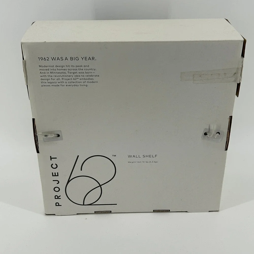 Project 62 Wall Shelf Round Metal Wire and Wood White 10